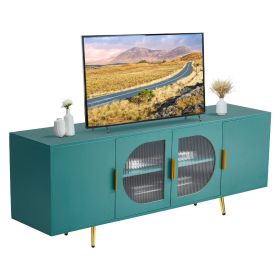 VEVOR TV Stand for TVs up to 75 in Modern Entertainment Center with Glass Doors