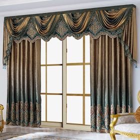 Two Pieces Of Luxurious European Villa Curtains With Elegant Floral Patterns, Suitable For Living Room And Bedroom (Option: SGP2022091612)