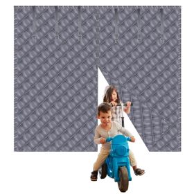 1Pc 16x7FT Magnetic Thermal Insulated Garage Door Curtain For Winter Two Car Garage Screen With Magnetic Closure 8 Roll Up Buckle Straps For Two (Option: Grey-M)