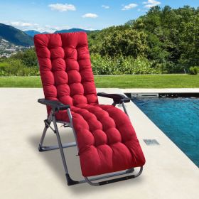 67x22in OR 71x22in Size Options Chaise Lounger Cushion Recliner Rocking Chair Sofa Mat Deck Chair Cushion (Option: 67x22x4in Pro Red)