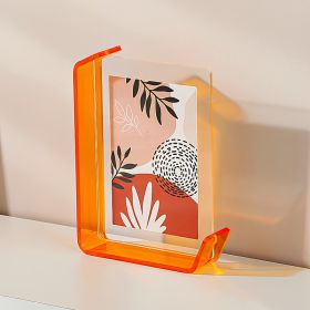 5x7 Inch Colorful Acrylic Photo Frame Box Creative Picture Holder Stylish Gradient Color Collage Frame (Option: Orange-5x7 Inch)